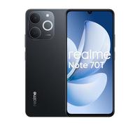 realme Note 70T Smartphone, 4+64GB, Batería 6000mAh, Carga rápida 15W, Pantalla HD 6.75 Pulgadas 90Hz, Cámara 18MP, Chipset Octa-Core T7250, Next AI, IP54, Sin Cargador - Negro