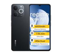 realme Note 70T Smartphone 4+64GB,Batería de Gran Capacidad 6000mAh,Pantalla de 90Hz,Ojos cómodos,chipset UNlSOc T7250,IP54,Negro