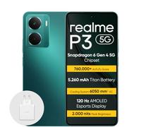 realme P3 5G Smartphone 12+512 GB, Procesador 5G Snapdragon 6 de 4.ª generación, Batería Titan de 5260mAh, Carga rápida de 45W, Pantalla AMOLED de 120 Hz, Brillo máximo de 2000nit, IP69, Green