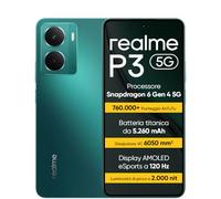 realme P3 5G Smartphone 8+256 GB, Procesador 5G Snapdragon 6 de 4.ª generación, Batería Titan de 5260mAh, Carga rápida de 45W, Pantalla AMOLED de 120 Hz, Brillo máximo de 2000nit, IP69, Green
