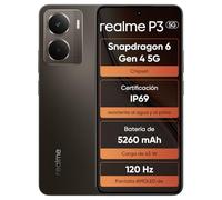 realme P3 5G Smartphone de 8GB + 256 GB, AMOLED 120 Hz para Esports, Snapdragon® 6 Gen 4, Cámara IA de 50 MP, Batería de 5260 mAh, Sistema de Enfriamiento Aeroespacial, IP69, Gris(sin Adaptador)