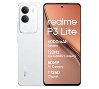 realme P3 Lite Smartphone 8+256 GB, cámara AI de 50 MP, procesador Octa-Core, Pantalla Eye Comfort a 120 Hz, protección ArmorShell, batería de 6000 mAh, Carga rápida de 15 W, Cloud White