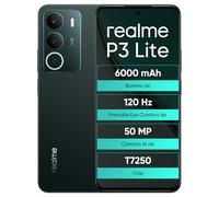 realme P3 Lite Teléfono Móvil, 8+ 256 GB, Pantalla HD+ de 6,67" y 120Hz, Batería de 6000mAh, Procesador UNISOC T7250 Octa-Core, Cámara de 50MP+5MP, Protección ArmorShell, Verde Pino (Sin Adaptador)