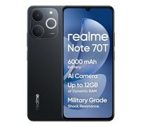realme Smartphone Note 70T,4+128GB, Batería De 6000mAh, Diseño Ultrafino de 7,94 mm, IP54 Protección ArmorShell, Next AI, Sin Cargador, Negro