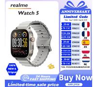 realme watch 5 Versión Global 1.97" AMOLED 460mAh 14 Días de Duración de la Batería Más de 300 Temas Compatibles con GPS GNSS Resistente al Agua IP68 Titanium Silver