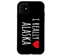 REALMENTE AMO (CORAZÓN) ALASKA Divertido estado de EE. UU. Carcasa para iPhone 11