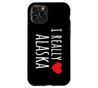 REALMENTE AMO (CORAZÓN) ALASKA Divertido estado de EE. UU. Carcasa para iPhone 11 Pro