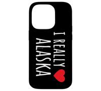REALMENTE AMO (CORAZÓN) ALASKA Divertido estado de EE. UU. Carcasa para iPhone 14 Pro