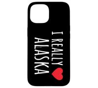 REALMENTE AMO (CORAZÓN) ALASKA Divertido estado de EE. UU. Carcasa para iPhone 15