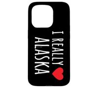 REALMENTE AMO (CORAZÓN) ALASKA Divertido estado de EE. UU. Carcasa para iPhone 15 Pro