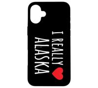 REALMENTE AMO (CORAZÓN) ALASKA Divertido estado de EE. UU. Carcasa para iPhone 16 Plus