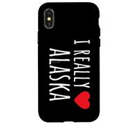 REALMENTE AMO (CORAZÓN) ALASKA Divertido estado de EE. UU. Carcasa para iPhone X/XS
