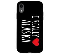 REALMENTE AMO (CORAZÓN) ALASKA Divertido estado de EE. UU. Carcasa para iPhone XR