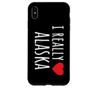REALMENTE AMO (CORAZÓN) ALASKA Divertido estado de EE. UU. Carcasa para iPhone XS Max
