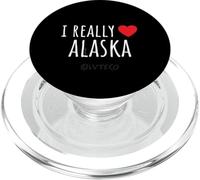 REALMENTE AMO (CORAZÓN) ALASKA Divertido estado de EE. UU. PopSockets PopGrip para MagSafe