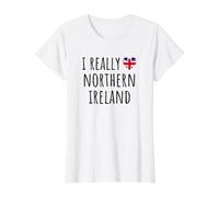 Realmente Amo Irlanda del Norte Camiseta gráfica económica, Mujer, Blanco, XL