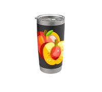 Realmente amo las nectarinas - Nectarina melocotón fruta Vaso térmico de acero inoxidable de doble pared