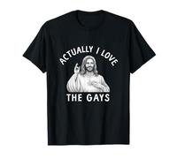 Realmente Amo Los Gays Jesús Divertido Desfile del Orgullo Gay Queer Camiseta