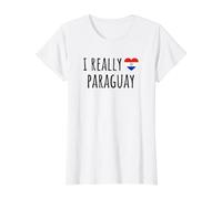 Realmente Amo Paraguay Camiseta gráfica económica, Mujer, Blanco, S