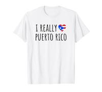 Realmente Amo Puerto Rico Camiseta gráfica económica, Hombre, Blanco, M