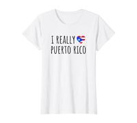 Realmente Amo Puerto Rico Camiseta gráfica económica, Mujer, Blanco, S