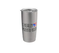 Realmente amo Puerto Rico Vaso térmico de acero inoxidable de doble pared
