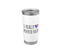 Realmente amo Puerto Rico Vaso térmico de acero inoxidable de doble pared