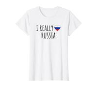 Realmente Amo Rusia Camiseta gráfica económica, Mujer, Blanco, XL