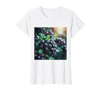 Realmente como Aronia Chokeberry Camiseta gráfica económica, Mujer, Blanco, XS