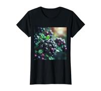 Realmente como Aronia Chokeberry Camiseta gráfica económica, Mujer, Negro, M