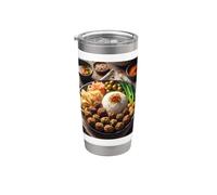 Realmente Como Bakso Comida Indonesia Albóndigas Fideos Surimi Vaso térmico de acero inoxidable de doble pared