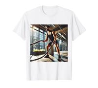 Realmente como Cuerdas de Batalla: Cuerda de Batalla Battlerope Fitness Camiseta gráfica económica, Hombre, Blanco, M