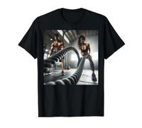 Realmente como Cuerdas de Batalla: Cuerda de Batalla Battlerope Fitness Camiseta gráfica económica, Hombre, Negro, XL