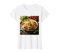 Realmente como la Pasta Pappardelle Camiseta gráfica económica, Mujer, Blanco, L
