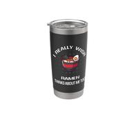 Realmente deseo que el ramen piense en mí amante de los fideos de comida japonesa Vaso térmico de acero inoxidable de doble pared