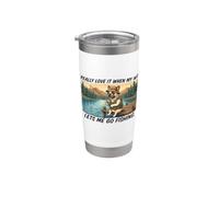 Realmente me encanta cuando mi esposa me deja ir a pescar divertido bulldog Vaso térmico de acero inoxidable de doble pared