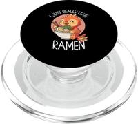 Realmente me Encanta el Anime Ramen Phoenix Eating Noodle Bowl PopSockets PopGrip para MagSafe
