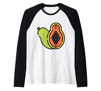 Realmente me Encanta la Papaya Paw-Paw Fruit Colorida Camiseta Manga Raglan