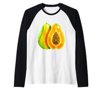 Realmente me Encanta la Papaya Paw-Paw Fruit Colorida Camiseta Manga Raglan