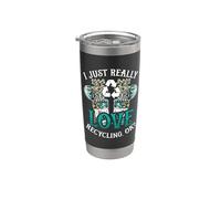 Realmente me encanta reciclar Ok ama el reciclaje del día de la basura Vaso térmico de acero inoxidable de doble pared
