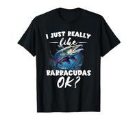 Realmente me Gusta Barracuda Fish Lover Barracuda Agua Salada Barracuda Camiseta