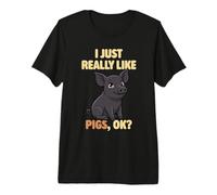 Realmente Me Gustan Cerdos Ok Animal de Granja Lindo Cerdo Ibérico Camiseta Premium