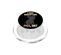 Realmente Me Gustan Cerdos Ok Animal de Granja Lindo Cerdo Ibérico PopSockets PopGrip para MagSafe