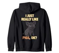 Realmente Me Gustan Cerdos Ok Animal de Granja Lindo Cerdo Ibérico Sudadera con Capucha