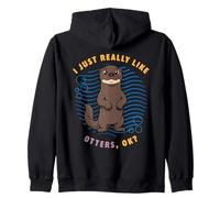 Realmente me Gustan Las nutrias Ok Amante de los Animales Marinos Nutria Gigante Sudadera con Capucha
