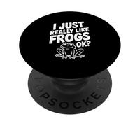 Realmente me Gustan Las Ranas, ¿de Acuerdo? Lindos Amantes de Las Ranas PopSockets PopGrip Adhesivo