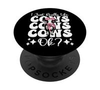 Realmente me Gustan Las Vacas, ¿Vale? Granjero lechero Vaca Cría Chica PopSockets PopGrip Adhesivo