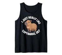 Realmente me Gustan los capibaras, ¿Vale? Capibara Dicho Camiseta sin Mangas