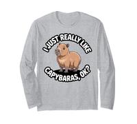 Realmente me Gustan los capibaras, ¿Vale? Capibara Divertida Manga Larga