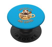 Realmente me gustan los conejillos de indias y el amante del café Juego de palabras humeroso PopSockets PopGrip Adhesivo